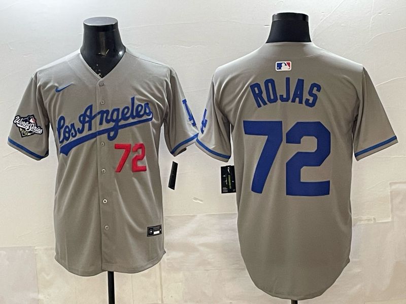 Men 2025 Los Angeles Dodgers #72 Rojas Grey Game Nike MLB Jersey style 008->los angeles dodgers->MLB Jersey